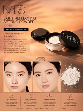 NARS Light Reflecting Loose Setting Powder — Crystal Translucent $45 New in Box
